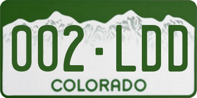 CO license plate 002LDD
