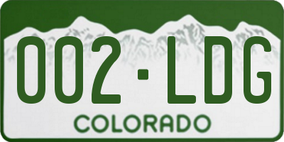 CO license plate 002LDG