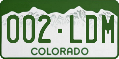 CO license plate 002LDM