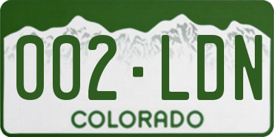 CO license plate 002LDN