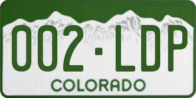 CO license plate 002LDP