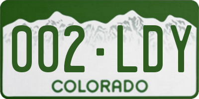 CO license plate 002LDY