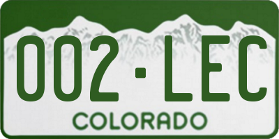 CO license plate 002LEC