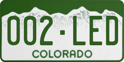 CO license plate 002LED