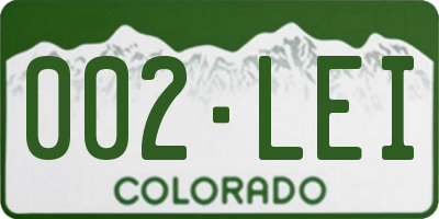 CO license plate 002LEI