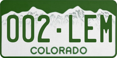 CO license plate 002LEM