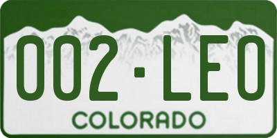 CO license plate 002LEO