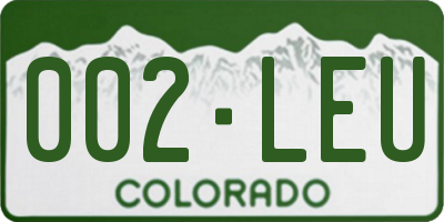CO license plate 002LEU
