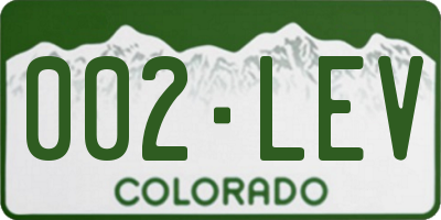 CO license plate 002LEV