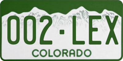 CO license plate 002LEX