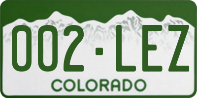 CO license plate 002LEZ