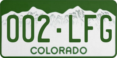 CO license plate 002LFG