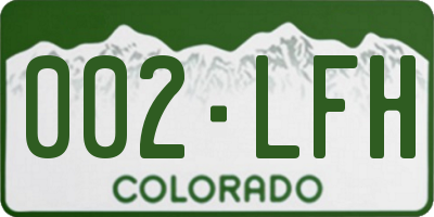 CO license plate 002LFH