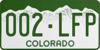 CO license plate 002LFP