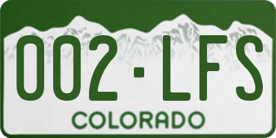 CO license plate 002LFS
