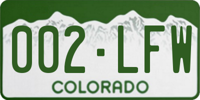 CO license plate 002LFW