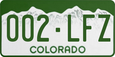 CO license plate 002LFZ
