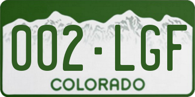 CO license plate 002LGF