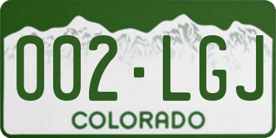 CO license plate 002LGJ