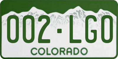 CO license plate 002LGO