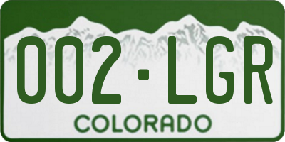 CO license plate 002LGR
