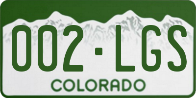 CO license plate 002LGS