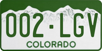 CO license plate 002LGV