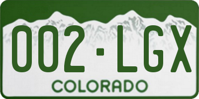 CO license plate 002LGX