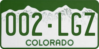 CO license plate 002LGZ