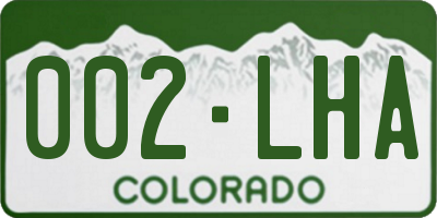 CO license plate 002LHA