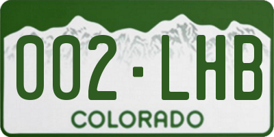 CO license plate 002LHB