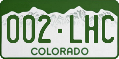 CO license plate 002LHC