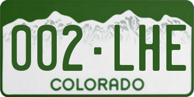 CO license plate 002LHE