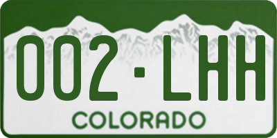 CO license plate 002LHH