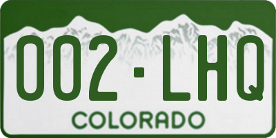 CO license plate 002LHQ