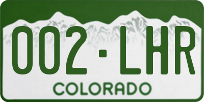 CO license plate 002LHR