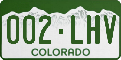 CO license plate 002LHV