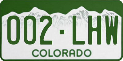 CO license plate 002LHW