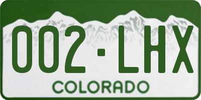 CO license plate 002LHX