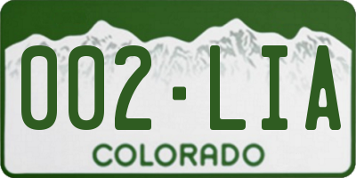 CO license plate 002LIA