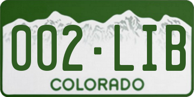 CO license plate 002LIB