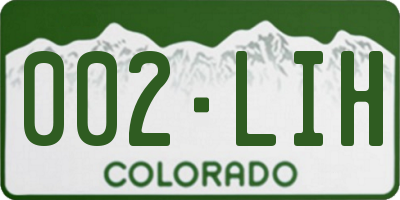CO license plate 002LIH