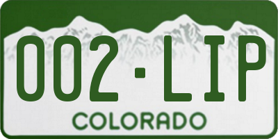 CO license plate 002LIP