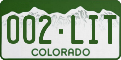 CO license plate 002LIT