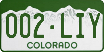 CO license plate 002LIY