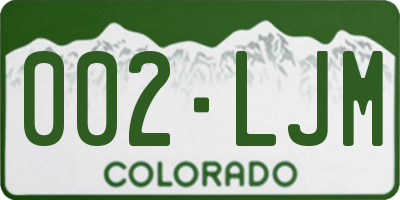 CO license plate 002LJM