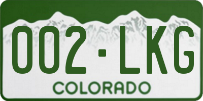 CO license plate 002LKG