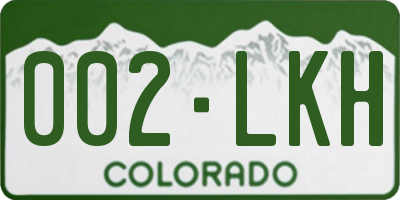 CO license plate 002LKH