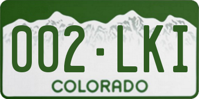CO license plate 002LKI