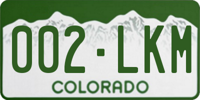 CO license plate 002LKM